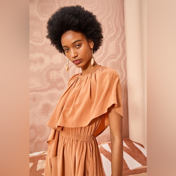 ULLA JOHNSON Tahlia Dress in Chestnut 100% Silk $780 orig NWT! - Picture 4 of 12